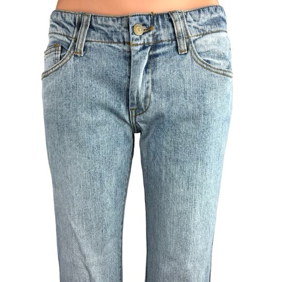 Pacsun Blue Light Wash Low Rise Y2K Stretch Denim Flared Bell Bottom Jeans Sz S - Picture 4 of 5